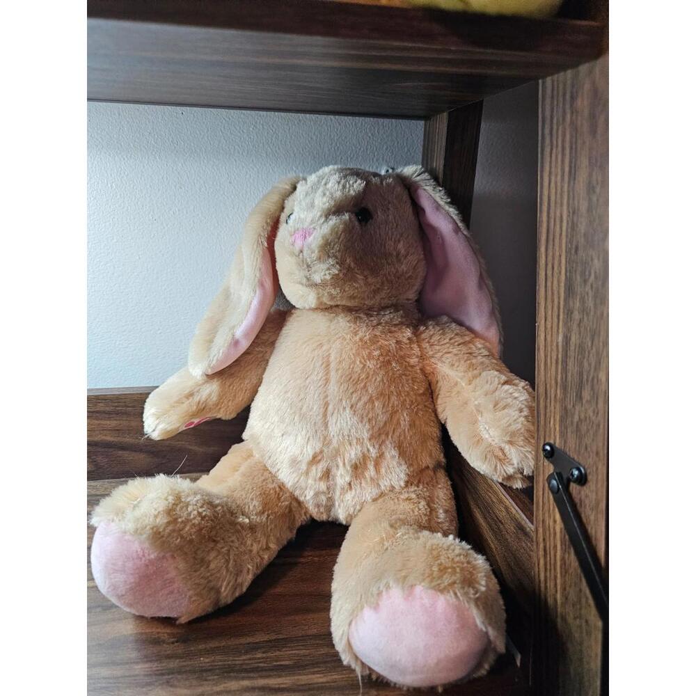 Build A Bear 18" Brown Bunny Rabbit Plush Stuffed Animal Toy Floppy Pink Ears